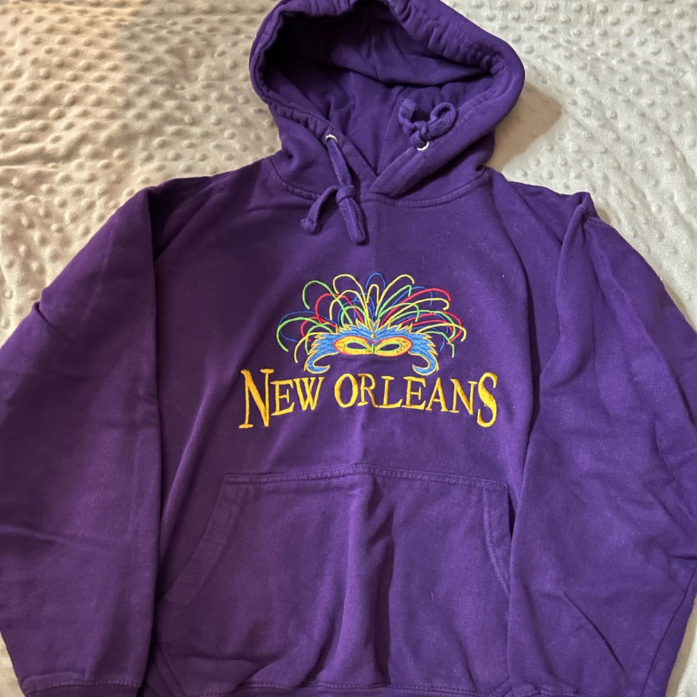 Nola Purple Hoodie with Gold Fleur-de-Lis